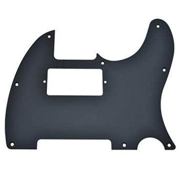 Imagem de Dopro Placa de proteção contra arranhões Tele Humbucker de alumínio fosco com 8 furos TL Pick Guard para EUA/México Telecaster, preto fosco