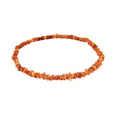 Imagem de AMBERAGE Colar de âmbar báltico natural para mulheres - feito à mão de contas de âmbar báltico cruas/certificadas (2 tamanhos) (17,7), âmbar, Âmbar
