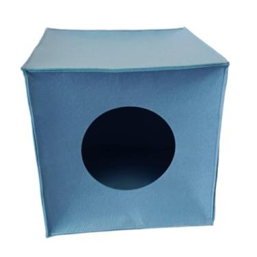 Imagem de Generic Casa para gatos, condomínio dobrável para gatinhos, esconderijo para gatos com e aquecimento automático, caverna para cama de gato, esconderijo, Azul