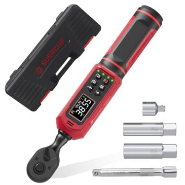 Imagem de SUERCUP Chave de torque digital de 0,9 a 60 Nm ± 1% de precisão com vibração, campainha, notificação de LED e quatro unidades de medida, para bicicleta, bricolage e reparo doméstico