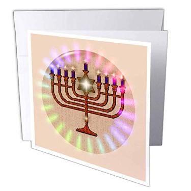 Imagem de 3dRose MENORAH - Paz - Cartões comemorativos, 15,24 x 15,24 cm, conjunto de 12 (gc_8351_2)