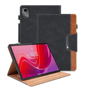 Imagem de Capa para Lenovo Tab M11 (TB-330FU/TB-331FC)/Tab K11 LTE 11 polegadas 2024 - capa com suporte de visualização em vários ângulos com bolso, capa fólio de couro PU com fecho magnético, capa para tablet