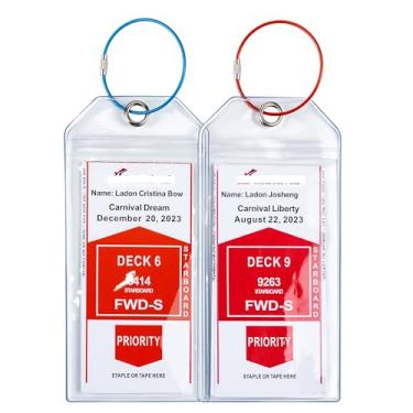 Imagem de Carnival, Princess, NCL & MSC Cruise Ship Essentials - Porta-etiquetas de bagagem transparentes e itens essenciais para amantes de cruzeiros, à prova d'água e reutilizável