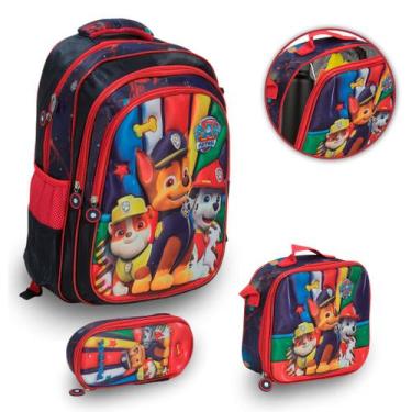 Imagem de Kit Mochila Escolar Com Lancheira Térmica Patrulha Canina - Plike