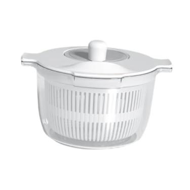 Imagem de WeiLaiKeQi Secador de salada, secadora de arruela vegetal de frutas, filtro de escorrinte de vegetais, secador de alface manual para frutas vegetais drenando