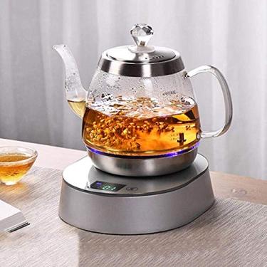 Imagem de Chaleira, chaleira de água elétrica, chaleira de chá, chaleira termostática com temperatura ajustável, chaleira de vidro elétrica sem fio com filtro 1L 1000W, desligamento automático e proteção contra
