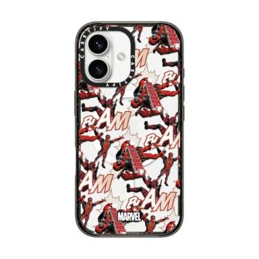 Imagem de CASETiFY Capa Impact para iPhone 16 [Deadpool & Wolverine Co-Lab / Proteção contra quedas de 2 metros/Magsafe] - Capa padrão Deadpool - Preto transparente