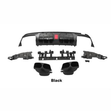 Imagem de Kit de carroceria para para-choque traseiro, difusor traseiro, spoiler compatível com Mercedes Benz C Class C205 W205 Coupe, tubo de escapamento de carro compatível com Brabus Sport Style(C205 Coupe b
