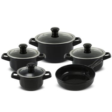 Imagem de Jogo de Panelas de Cerâmica Smart Duo 5 Peças Preto Ceraflame