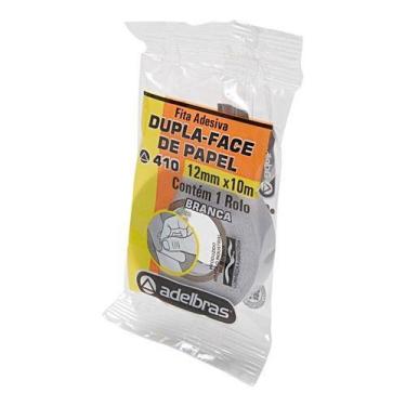 Imagem de Dupla Face de Papel Branco 410 Adelbras Cola Dois Lados Decoração 12mm