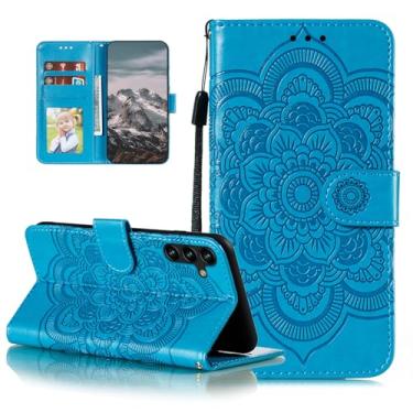 Imagem de EYZUTAK Capa para Samsung Galaxy A56 5G, capa de telefone carteira flip de couro premium com fecho magnético de couro premium com suporte para cartão slot para dinheiro, função de suporte de mandala