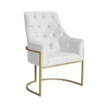 Imagem de Poltrona Vick Sala De Estar Suede Branco - Vallisa Decor