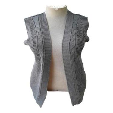 Imagem de Colete Feminino Tricot Premium Aberto Quentinho Plus Size-Feminino