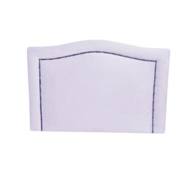 Imagem de Cabeceira Estofada Solteiro Branca Línea Tacha Fumê