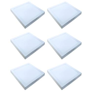 Imagem de Kit 6x Painel Plafon Sobrepor Alumínio Quadrado LED 18W 20x20 Bivolt Branco Frio