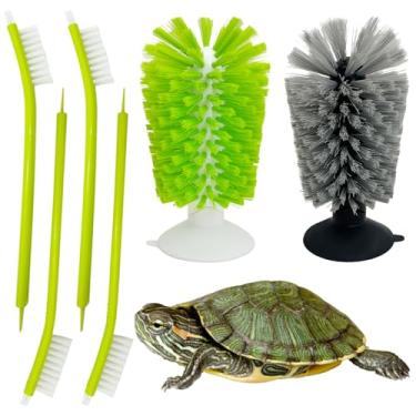 Imagem de PINVNBY Escova de tartaruga com ventosa, acessórios de tartaruga aquática vertical para tanque, arranhador de tartaruga para tanque, brinquedos aquáticos de tartaruga (6)