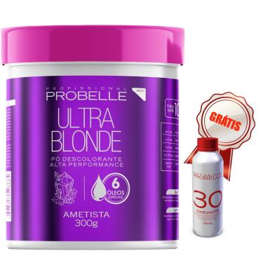 Imagem de Pó Descolorante Ultra Blond Ametista 300g Probelle + Mini Ox probelle