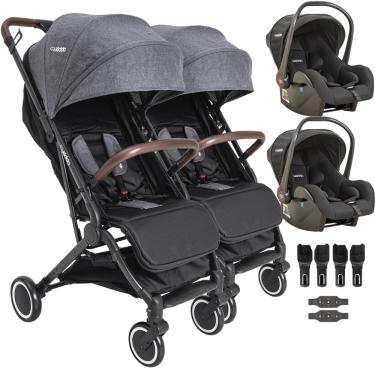 Imagem de Carrinho Kiddo para Gemeos com 2 Bebe Conforto Sprint ii Grafite