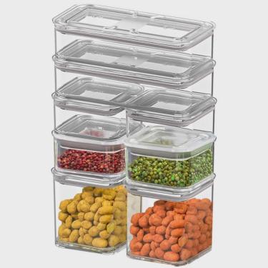 Imagem de Jogo de Potes Herméticos Organizadores Empilháveis Modo 8 peças - Coza