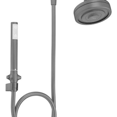 Imagem de Ducha Parede Redonda Com Chuveirinho Acqua Plus Preta - Deca