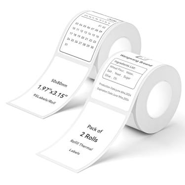 Imagem de NIIMBOT Etiquetas Térmicas, 2 Rolos, 50x80mm, Papel Branco, 190 Etiquetas