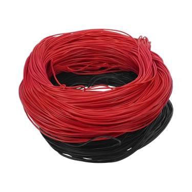 Imagem de Partuto 1 conjunto 26AWG fio aterramento universal para carro, automotivo, fio de alimentação de alto-falantes de carro totalmente isolado e revestimento de toque macio TC preto, vermelho 120 m preto