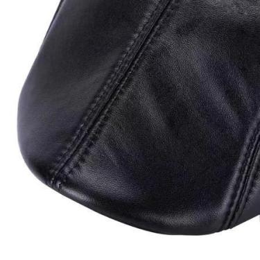 Imagem de Boina Estilo Italiano Masculina Lisa Preto Outono Inverno Material col