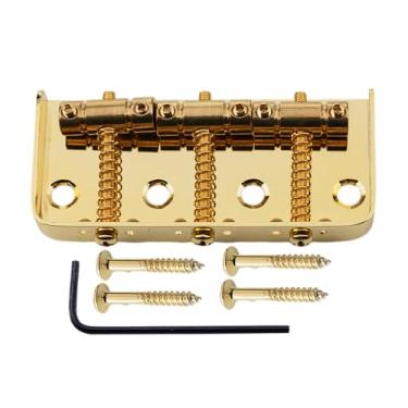 Imagem de DIAO79NI 3 selas de latão compensado ponte curta fixa para guitarra elétrica vintage Tele TL Telecaster (ouro)