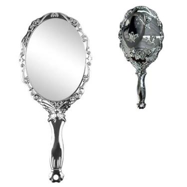 Imagem de Espelho de Mão Oval Princesas 17cm Para Maquiagem - Livre Atacado, Pra