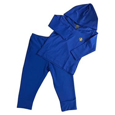Imagem de Conjunto UV Bebê Camiseta e Calça com proteção solar UV 50+ Tam. 3 a 18 meses (3 Meses, Azul)