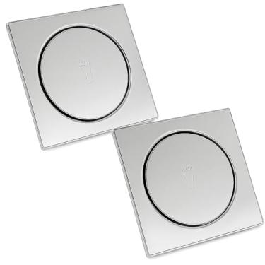 Imagem de Ralos Click Inteligente Kit 2 Pop Up Aço Inox Banheiros Lavabos Casa 10x10 Click