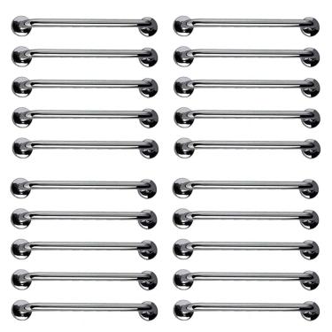 Imagem de Barra de Apoio 40cm Aço Inox  Kit 20 Unidades Idoso Acessibilidade Cadeirante Deficiente Banheiro Box Corrimao Escada Suporte