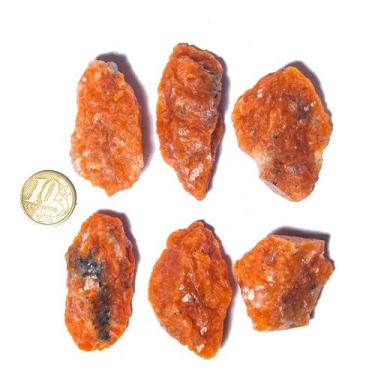 Imagem de 03 Calcita Laranja Bruto Esoterismo 1 a 25g 2 a 5cm Tipo A - Cristaisd