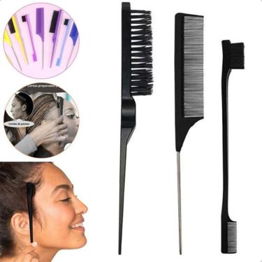 Imagem de 3 Escova Escovinha Pente Baby Hair Sobrancelha Cabelo Lace 