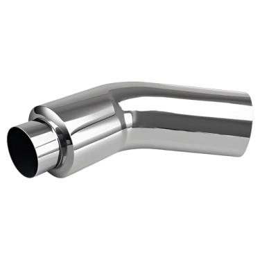 Imagem de KPALAG Ponta De Cotovelo Escapamento Diesel 4 Polegadas, Aço Inoxidável 304 Polido, Entrada 4" Para Saída 6", Lateral Longa 23", Compatível Com Caminhonete