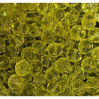 Imagem de Kit 200 Cristais Miçangas Amarelo 8mm Umbanda Guia - Lua Mística - 100
