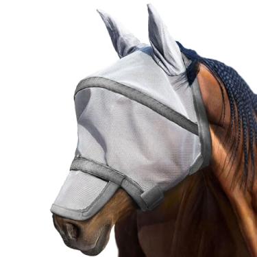 Imagem de Harrison Howard Máscara Maskology Supreme Nylon Framework material microtecido à prova de UV Cavalo Fly Mask Grey-Cob