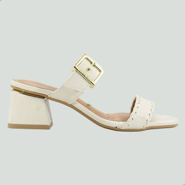 Imagem de Tamanco Feminino Vizzano Napa Calf Tira Pronta Branco Off