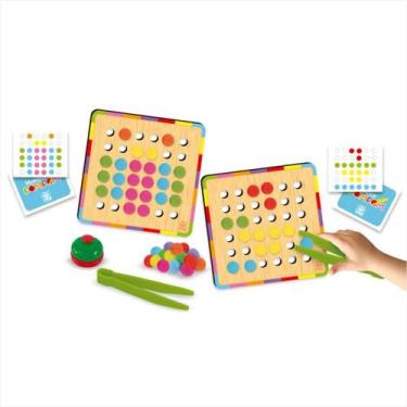 Imagem de Jogo Mosaico Pompom Nig 112 Peças Madeira Educativo Infantil