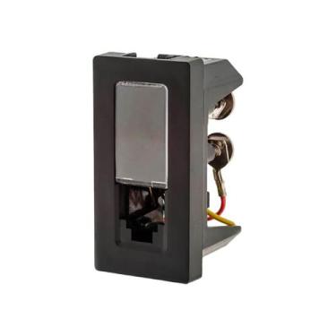 Imagem de Tomada Telefone RJ11 4 Fios 1M Preta 615010PT - Legrand Pial PLUS +