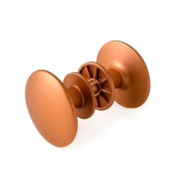 Imagem de Puxador Box Banheiro Porta de Vidro Temperado Blindex Duplo Metal Zamac Redondo Cor Cobre Fosco 1 Furo com Parafuso