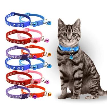 Imagem de 12 Coleiras para Gatos com Trava de Segurança e Sininho  Ajustável e C