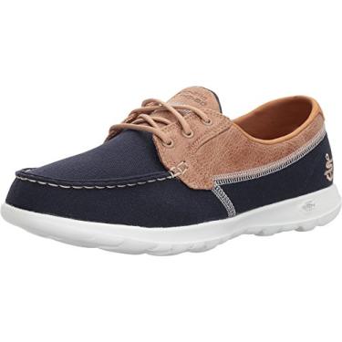 Imagem de Skechers Sapato náutico feminino Go Walk Lite-Isla, Azul marino, 10