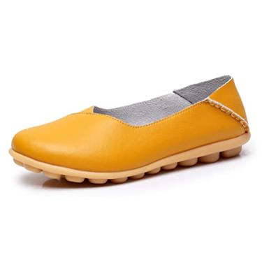 Imagem de VenusCelia Mocassim feminino sem salto, Amarelo, 34