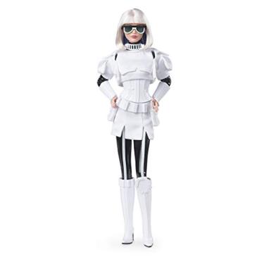Imagem de Barbie Collector Star Wars Stormtrooper x Doll (~12-inch) in Black and White Fashion and Accessories, with Doll Stand and Certificate of Authenticity