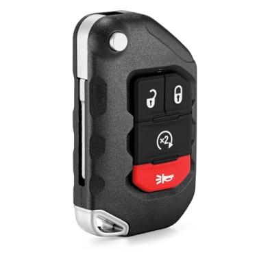 Imagem de Substituição de chaveiro inteligente serve para Jeep Wrangler 2018 2019 2020 2021 2022 Jeep Gladiator 2020-2022 Controle de partida remoto de entrada sem chave de proximidade 433 MHz OHT1130261 ID4A