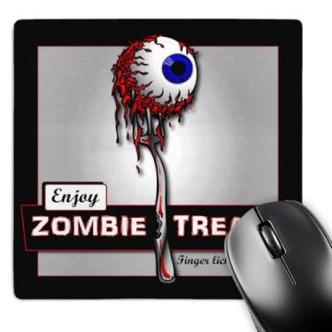 Imagem de 3dRose LLC 20,3 x 20,3 x 0,65 cm Zombies Treats 1 no mouse pad preto (mp_25575_1)