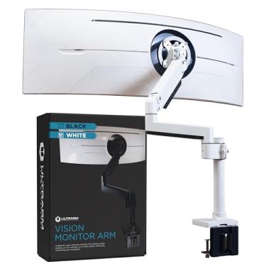 Imagem de Braço de Monitor ULTRARM MA20PW-S, Resistente, para Monitores UltraWide até 57 Polegadas e 20 kg, Suporte de Mesa, Altura Pneumática Ajustável, Braço de Extensão Modular, VESA 100 x 100, Branco