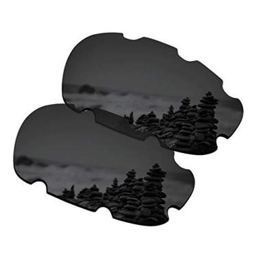 Imagem de SmartVLT Lentes de reposição polarizadas revestidas de AR pretas invisíveis para óculos de sol Oakley Split Jacket ventilado OO9099