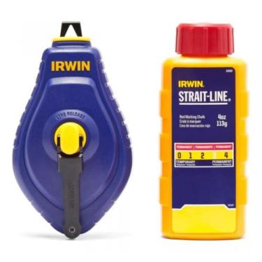 Imagem de Giz de linha marcação 30m irwin speedline vermelho permanente